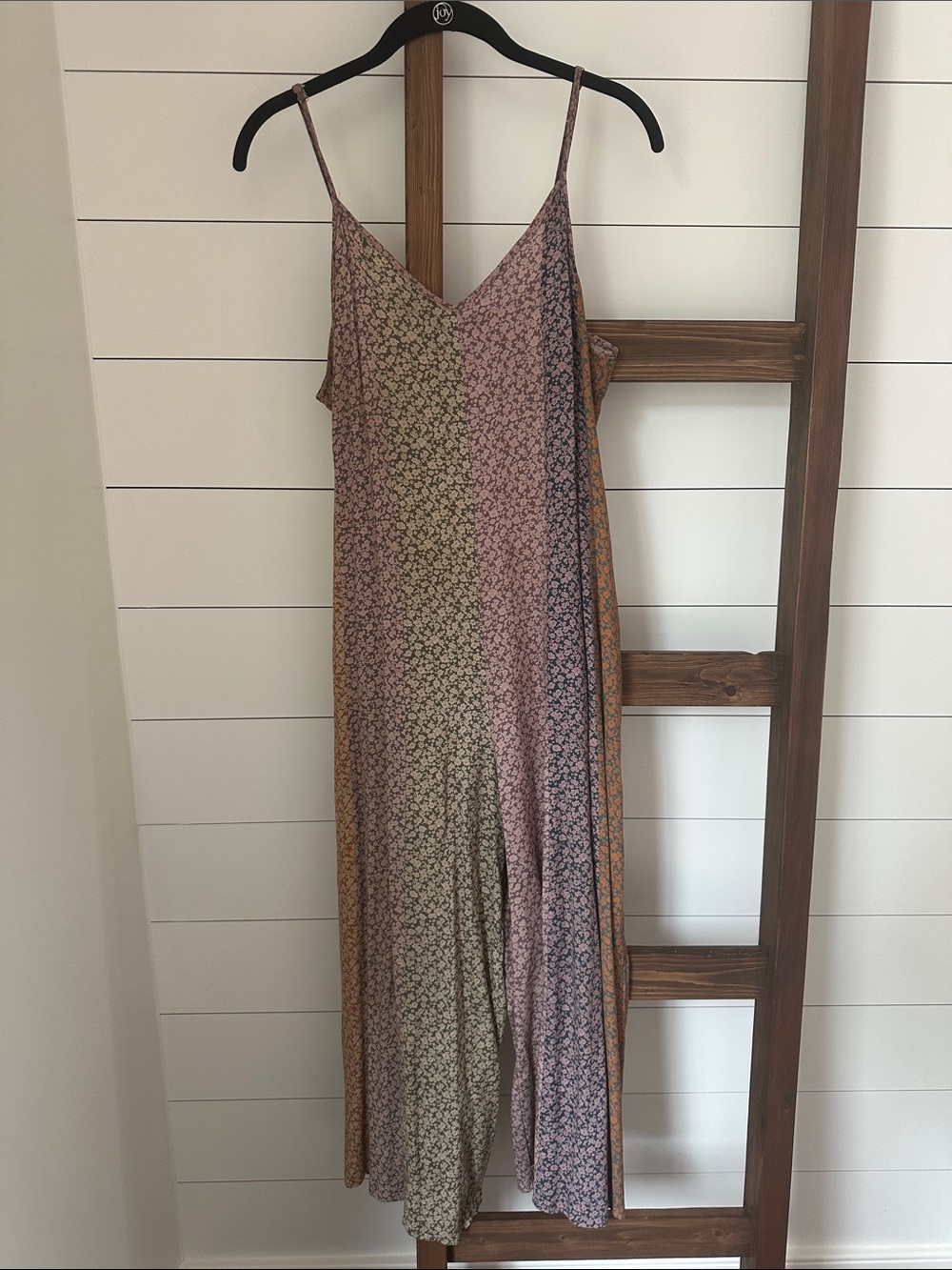 Storia Floral Patchwork Slip Romper in Mauve, Olive & Mustard